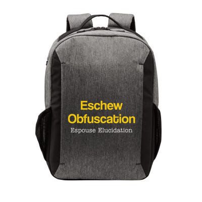 Eschew Obfuscation Espouse Elucidation Funny Writer Grammar Vector Backpack