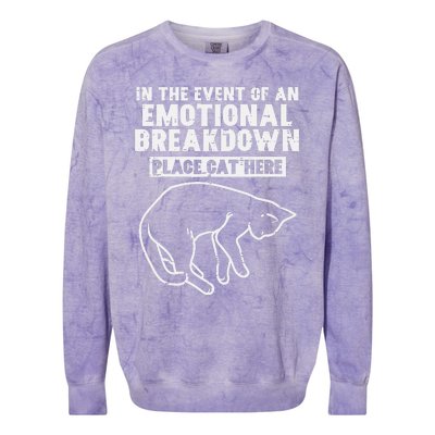 Event Of Emotional Breakdown Place Cat Here Cute Colorblast Crewneck Sweatshirt