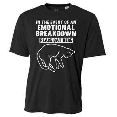 Event Of Emotional Breakdown Place Cat Here Cute Cooling Performance Crew T-Shirt