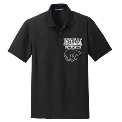 Event Of Emotional Breakdown Place Cat Here Cute Dry Zone Grid Polo