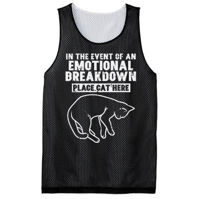 Event Of Emotional Breakdown Place Cat Here Cute Mesh Reversible Basketball Jersey Tank