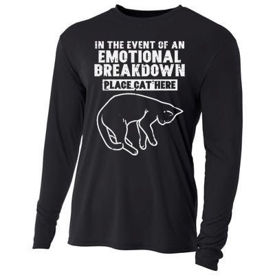 Event Of Emotional Breakdown Place Cat Here Cute Cooling Performance Long Sleeve Crew