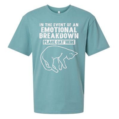 Event Of Emotional Breakdown Place Cat Here Cute Sueded Cloud Jersey T-Shirt