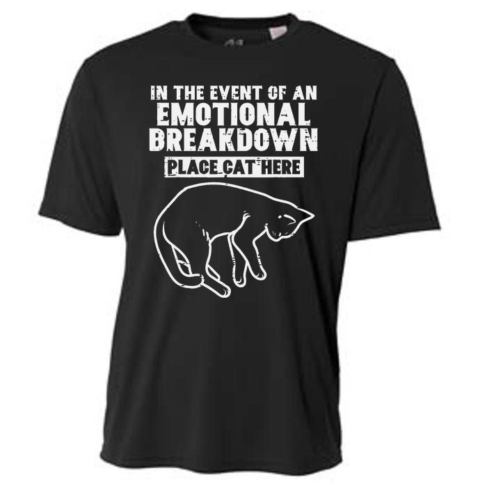 Event Of Emotional Breakdown Place Cat Here Cooling Performance Crew T-Shirt