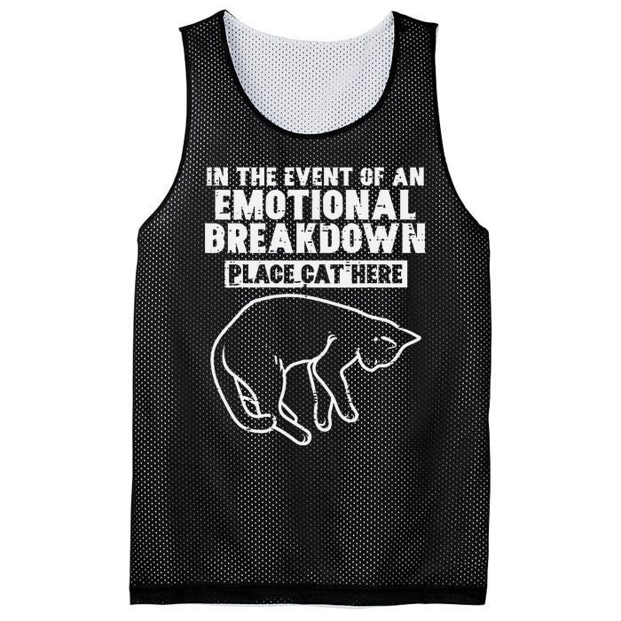 Event Of Emotional Breakdown Place Cat Here Mesh Reversible Basketball Jersey Tank