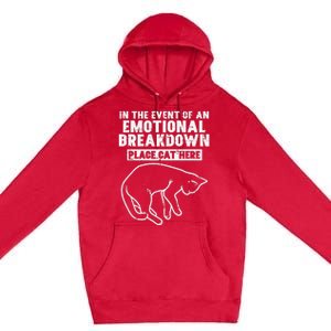 Event Of Emotional Breakdown Place Cat Here Premium Pullover Hoodie