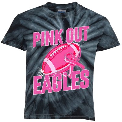 Eagles Out Football Tackle Breast Cancer Kids Tie-Dye T-Shirt