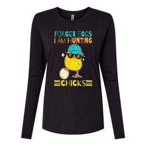 Easter Outfit Forget Eggs I'm Hunting Chicks Womens Cotton Relaxed Long Sleeve T-Shirt