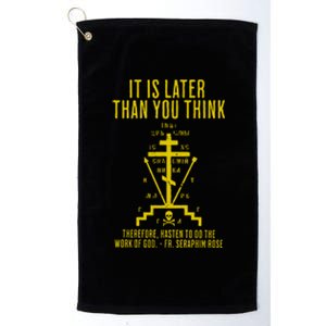 Eastern Orthodox Fr. Seraphim Rose Cross Gift Platinum Collection Golf Towel