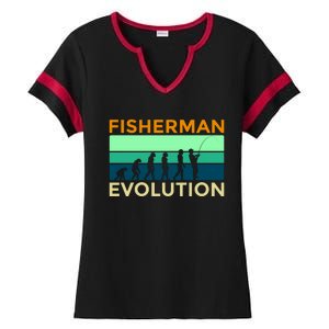 Evolution Of Fishing Ladies Halftime Notch Neck Tee