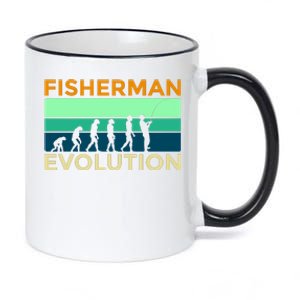 Evolution Of Fishing 11oz Black Color Changing Mug