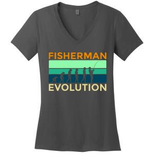 Evolution Of Fishing Women's V-Neck T-Shirt