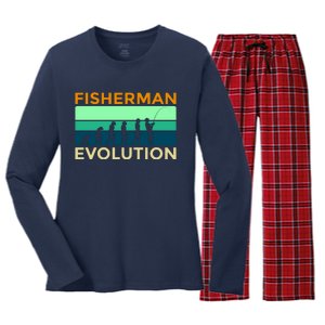 Evolution Of Fishing Women's Long Sleeve Flannel Pajama Set 