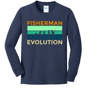 Evolution Of Fishing Kids Long Sleeve Shirt