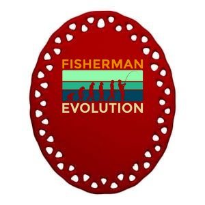 Evolution Of Fishing Ceramic Oval Ornament