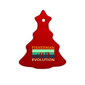 Evolution Of Fishing Ceramic Tree Ornament