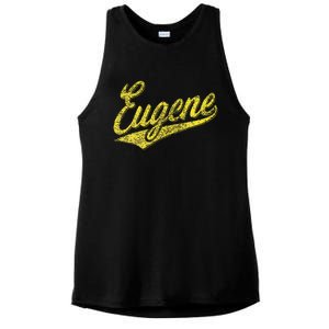 Eugene Oregon Flag Sports Baseball Script Jersey Swoosh Ladies PosiCharge Tri-Blend Wicking Tank