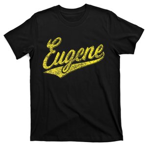 Eugene Oregon Flag Sports Baseball Script Jersey Swoosh T-Shirt