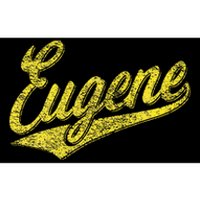 Eugene Oregon Flag Sports Baseball Script Jersey Swoosh Bumper Sticker