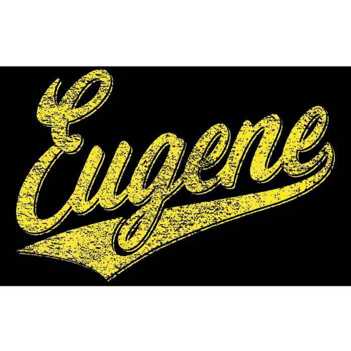 Eugene Oregon Flag Sports Baseball Script Jersey Swoosh Bumper Sticker