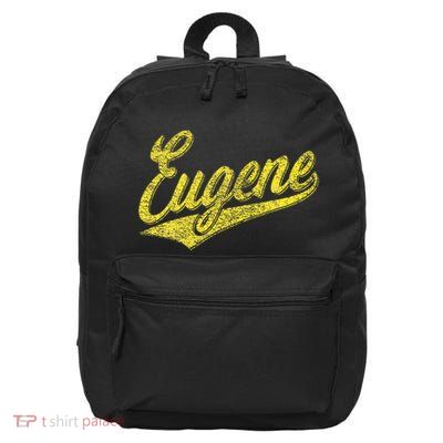 Eugene Oregon Flag Sports Baseball Script Jersey Swoosh 16 in Basic Backpack