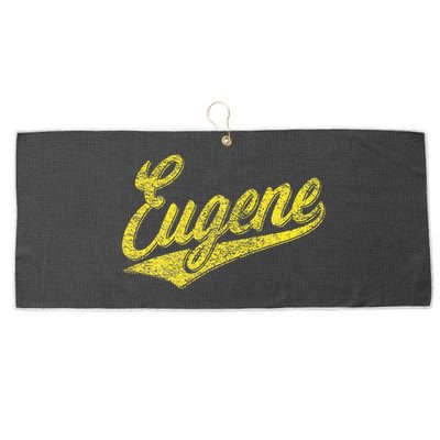 Eugene Oregon Flag Sports Baseball Script Jersey Swoosh Large Microfiber Waffle Golf Towel