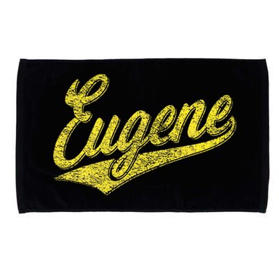 Eugene Oregon Flag Sports Baseball Script Jersey Swoosh Microfiber Hand Towel