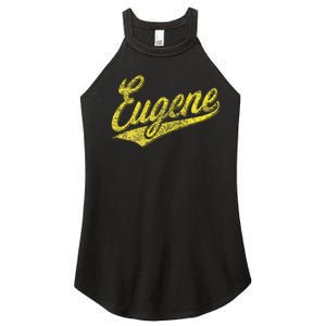 Eugene Oregon Flag Sports Baseball Script Jersey Swoosh Women's Perfect Tri Rocker Tank