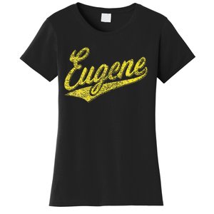 Eugene Oregon Flag Sports Baseball Script Jersey Swoosh Women's T-Shirt