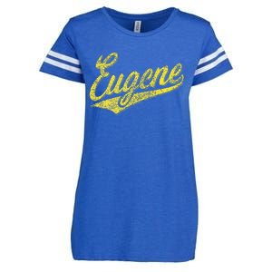 Eugene Oregon Flag Sports Baseball Script Jersey Swoosh Enza Ladies Jersey Football T-Shirt