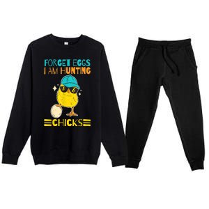 Easter Outfit Forget Eggs I'm Hunting Chicks Premium Crewneck Sweatsuit Set