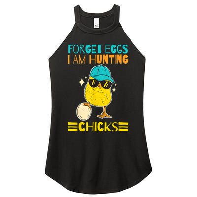 Easter Outfit Forget Eggs I'm Hunting Chicks Women's Perfect Tri Rocker Tank
