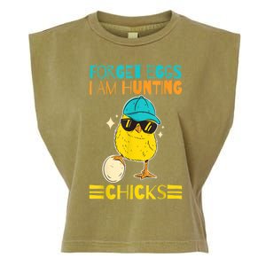 Easter Outfit Forget Eggs I'm Hunting Chicks Garment-Dyed Women's Muscle Tee