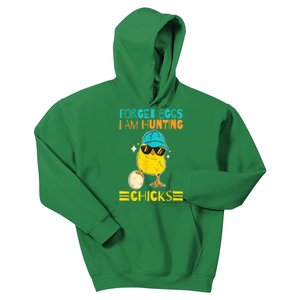 Easter Outfit Forget Eggs I'm Hunting Chicks Kids Hoodie