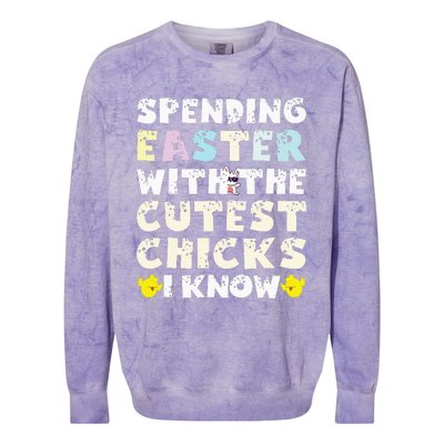 Easter Outfit For  Funny Cutest Chicks Colorblast Crewneck Sweatshirt