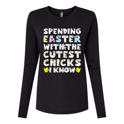 Easter Outfit For  Funny Cutest Chicks Womens Cotton Relaxed Long Sleeve T-Shirt