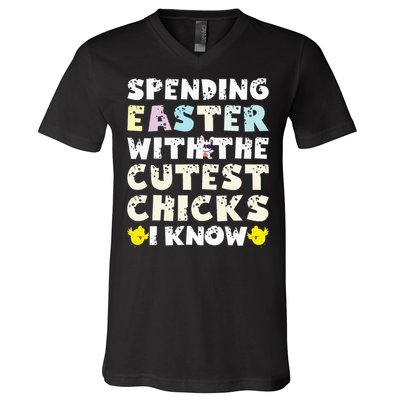 Easter Outfit For  Funny Cutest Chicks V-Neck T-Shirt