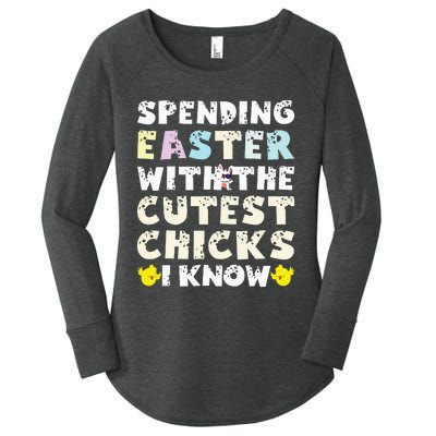 Easter Outfit For  Funny Cutest Chicks Women's Perfect Tri Tunic Long Sleeve Shirt