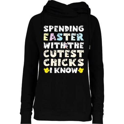 Easter Outfit For  Funny Cutest Chicks Womens Funnel Neck Pullover Hood