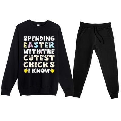 Easter Outfit For  Funny Cutest Chicks Premium Crewneck Sweatsuit Set