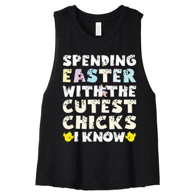 Easter Outfit For  Funny Cutest Chicks Women's Racerback Cropped Tank