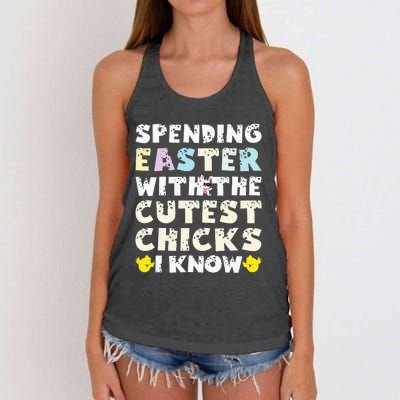 Easter Outfit For  Funny Cutest Chicks Women's Knotted Racerback Tank