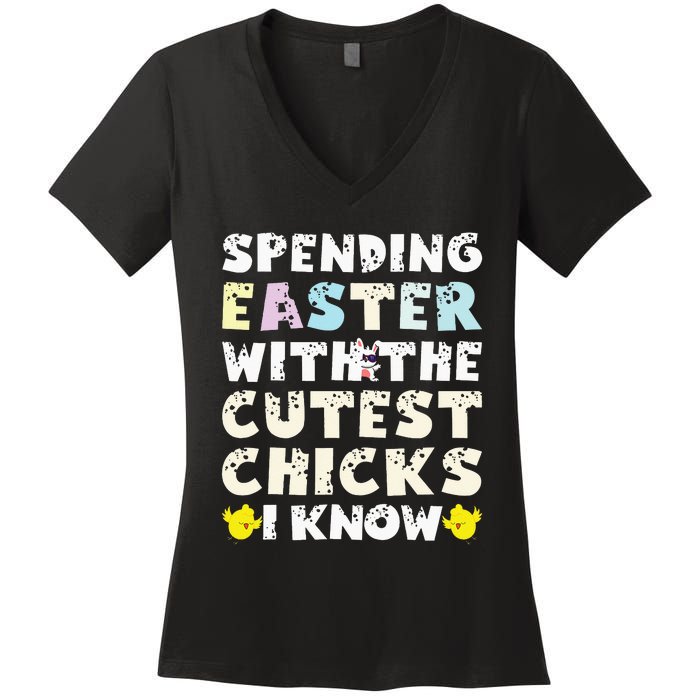 Easter Outfit For  Funny Cutest Chicks Women's V-Neck T-Shirt