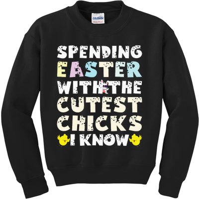 Easter Outfit For  Funny Cutest Chicks Kids Sweatshirt