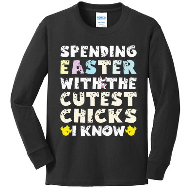 Easter Outfit For  Funny Cutest Chicks Kids Long Sleeve Shirt