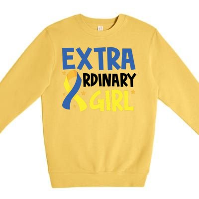 Extra Ordinary Girl Down Syndrome Awareness Premium Crewneck Sweatshirt