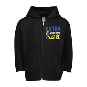 Extra Ordinary Girl Down Syndrome Awareness Toddler Zip Fleece Hoodie