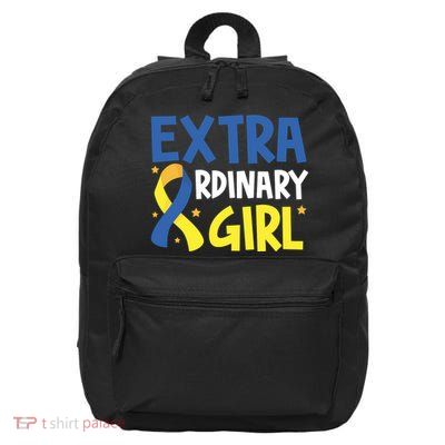 Extra Ordinary Girl Down Syndrome Awareness 16 in Basic Backpack