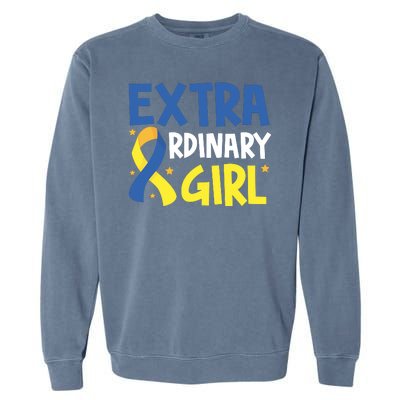 Extra Ordinary Girl Down Syndrome Awareness Garment-Dyed Sweatshirt