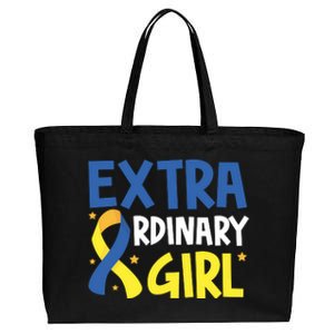 Extra Ordinary Girl Down Syndrome Awareness Cotton Canvas Jumbo Tote